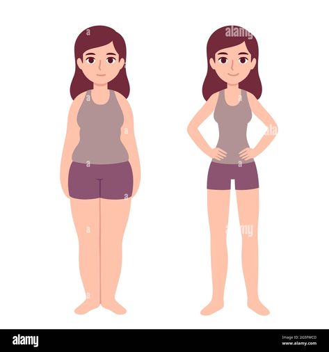 Lose Wight, Girls Illustration, Body Types, Cute Cartoon, Workout Clothes, Stock Vector, Vision Board, Vector Images, Vector Illustration