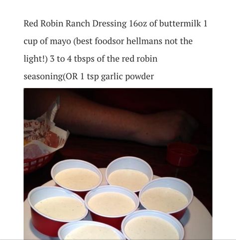 Red Robin Ranch Dressing Recipe, Red Robin Ranch, Red Robin Ranch Dressing, Red Robin Seasoning, Buttermilk Ranch Dressing Recipe, Salsa Ranch Dressing, Recipes Dips, Salsa Ranch, Creamy Salsa