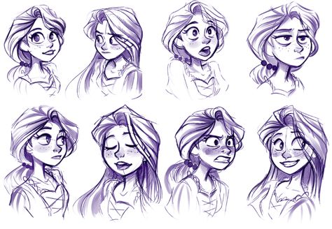 Sharp Art Disney Art Style, Facial Expressions Drawing, Tangled The Series, Expression Sheet, Rapunzel And Eugene, Art Biz, Tangled Series, Vampire Books, Tangled Rapunzel