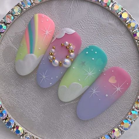 Nail Art Dotting Tool, Unicorn Nails Designs, Unicorn Nail Art, Designs For Short Nails, Sculpted Nails, Amazing Nails, Unicorn Nails, Gel Nails Diy, Professional Nail Art