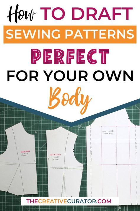 How To Draft Patterns, Drafting Your Own Sewing Patterns, Self Drafting Patterns, Adjusting Sewing Patterns, How To Use Patterns Sewing, Bodice Sewing Pattern Free, Make Your Own Patterns From Clothes, Fashion Design For Beginners Sewing Free Pattern, Starter Sewing Patterns