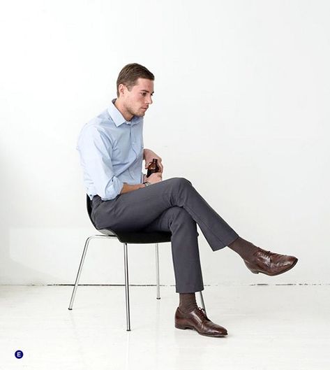 18jun19-TOP2(brown_9/10) Sitting Pose Reference, Nice Pants, Spring Clothing, Mens Dress Socks, Sitting Poses, Fun Pants, Business Shirts, Mens Fashion Suits, Well Dressed Men