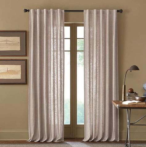 Whether you’ve moved into an apartment with standard paint or enjoy the light airy look of beige, you’ll need to find ways to compliment the color wit... | Neutral Linen #Curtains #BeigeWalls #CurtainsforBeigeWalls #CurtainsDecor #LivingRoom #LivingRoomDecor #DecortatedLife Tan Curtains, Taupe Curtains, Tan Walls, Taupe Walls, Beige Curtains, Beige Living Rooms, Living Room Decor Curtains, Blue Curtains, Custom Drapes