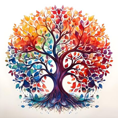 Photo beautiful tree of life digital art... | Premium Photo #Freepik #photo Tree Of Life Art, Wood Art Projects, Minimalist Watercolor, Scrapbook Background, Spring Tree, Photo Beautiful, Paper Garland, Animals Artwork, Flower Prints Art