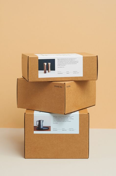 From: Conceptual Store on Packaging of the World - Creative Package Design Gallery Courier Box Packaging, Sticker Package Ideas, Packing Box Design Ideas, Packing Box Design, Project School, Furniture Packages, Creative Package, Box Packaging Design, Kraft Boxes