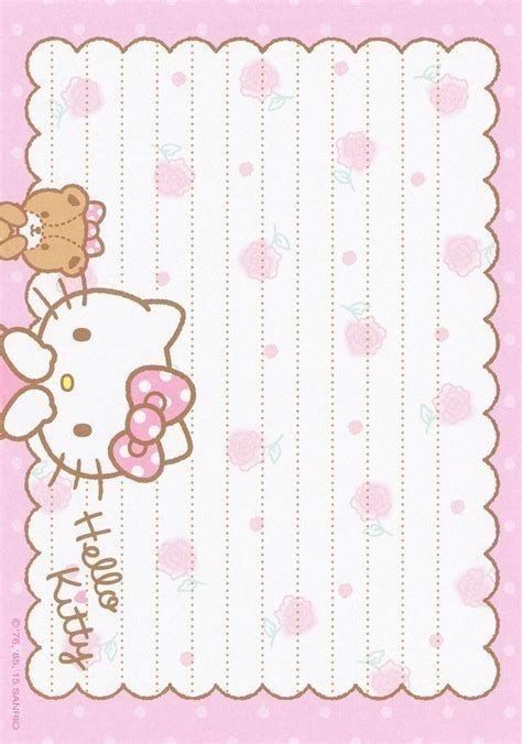 헬로키티 배경화면, Hello Kitty Printables, Note Writing Paper, Hello Kitty Crafts, Memo Paper, Hello Kitty Birthday, Cute Letters, Printable Scrapbook Paper, Cute Notes