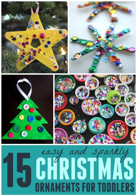 15 Easy Christmas Ornaments for Toddlers - Toddler Approved Christmas Ornaments Toddlers, Christmas Ornaments For Toddlers, Ornaments For Toddlers, Preschool Christmas Ornaments, Toddler Ornaments, Toddler Christmas Tree, Easy Christmas Ornaments, Christmas Crafts For Toddlers, Preschool Christmas Crafts