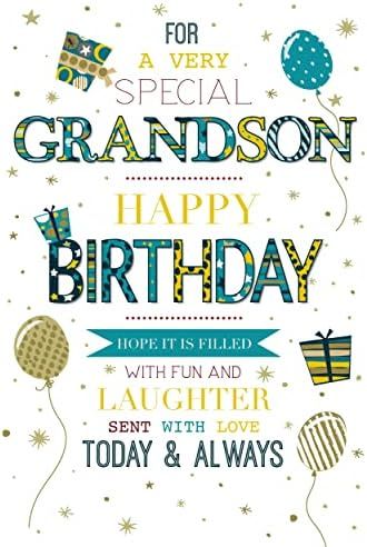 Special Grandson Birthday Card - Gold Foil Star Birthday Card for Grandson from Grandparents - Adult, Teenager or Child - Male Birthday Cards for Him - Contemporary Star Design | Blank Inside Envelope : Amazon.co.uk: Stationery & Office Supplies Happy Birthday Grandson Funny, Birthday For Grandson, Birthday Wishes For Grandson, Grandson Birthday Quotes, Grandson Birthday Wishes, Male Birthday Cards, Birthday Grandson, Happy Birthday Grandson, Grandson Birthday Cards