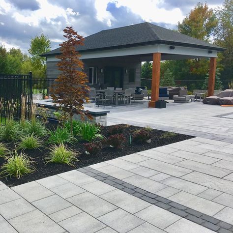 Permacon Melville, Grey Pavers, Front Walkway, Paver Driveway, Pool Cabana, House Backyard, Custom Pool, Beacon Hill, Killarney