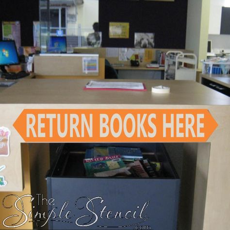 Book Return, Library Signage, School Library Design, School Library Displays, Arrow Background, Library Signs, Library Bulletin Boards, Library Wall, Classroom Signs