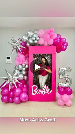 Barbie Theme Decor, Barbie Home Decor, Theme Balloon Decoration, Barbie Backdrop, Balloon Decoration At Home, Barbie Decorations, Barbie Theme Party, Barbie Aesthetic, Barbie Theme