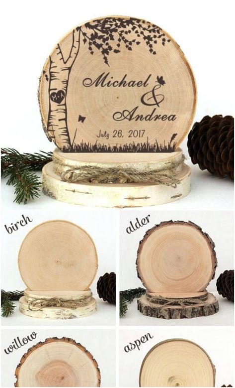 Diy Rustic Wedding Decorations, Fall Cake Toppers, Bridal Cake Topper, Wood Cake Topper Wedding, Diy Rustic Wedding, Wood Wedding Cakes, Rustic Wedding Decor Diy, Rustic Wedding Decorations, Diy Wedding Cake