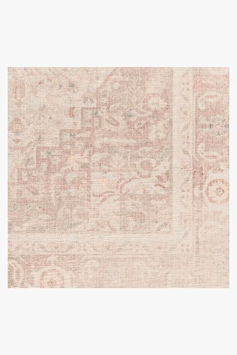 Kamran Soft Pink Rug Ruggable Nursery Rug, Blush Rug, Washable Runner Rug, Blush Color Palette, Coral Rug, Pink And Blue Rug, Ornate Border, Ruggable Rug, Chenille Rug