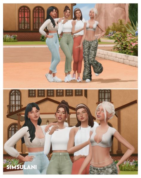 Friend Group Pose Pack Sims 4, Sims 4 Four Friends Poses, Sims 4 Bestie Pose Pack, Sims 4 Large Group Poses, Sims 4 Poses 4 Friends, Friend Group Poses Sims 4, Sims 4 Simsulani Poses, Sims 4 Group Selfie Poses, Sims 4 Group Poses Of 4