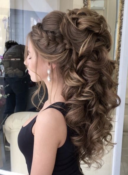 My absolute favorite hairstyle design Bride Hairstyles For Long Hair, Easy Updos For Medium Hair, Messy Hair Updo, Quinceanera Hairstyles, Quince Hairstyles, Shoulder Hair, Long Hair Wedding Styles, Wedding Hair Inspiration, Wedding Hairstyles For Long Hair