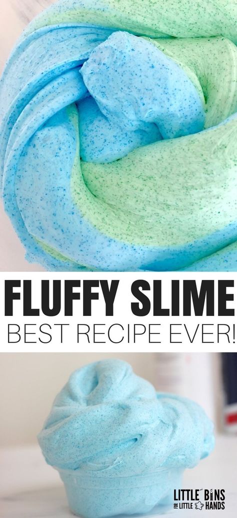 This homemade fluffy slime recipe is a must try for kids. Ours is the lightest, fluffiest, and easiest to make slime you will ever need. Our goal is to show you how to make the best homemade slime ever, and our recipes and videos show you how. Join us in a batch of fluffy slime, and you will be a real hero with the kids! A simple and fun science experiment for hands on learning in the elementary classroom or at home!  #fluffyslime #slimerecipe #easyslime Slime Inspiration, Easy To Make Slime, Fluffy Slime Ingredients, Easy Fluffy Slime Recipe, Make Slime For Kids, Best Fluffy Slime Recipe, Sensory Slime, Basic Slime Recipe, Cool Slime Recipes