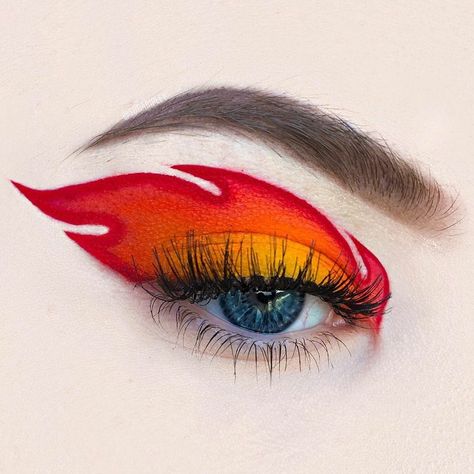 Lash Sensational Mascara, Subculture Palette, Fire Makeup, Maybelline Lash Sensational Mascara, Coachella Makeup, Powder Brows, Lash Sensational, Orange Makeup, Maybelline Lash Sensational