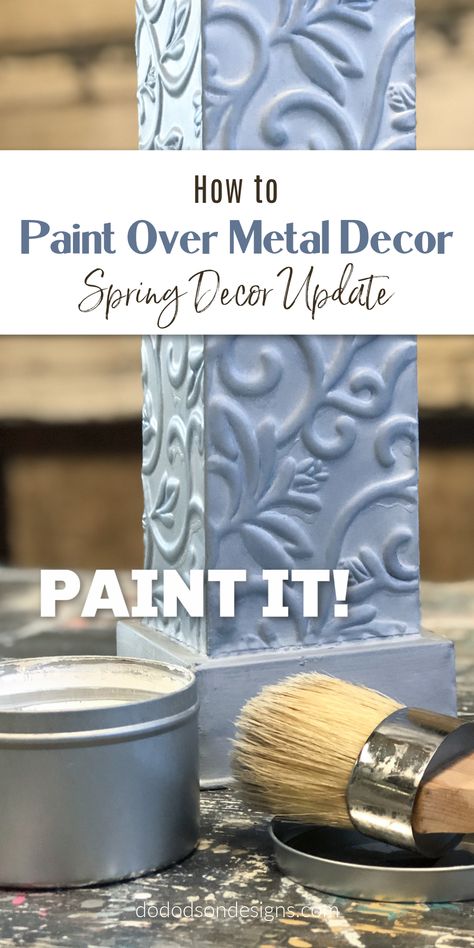 how to paint over metal home decor Paint Over Metal Wall Art, How To Distress Metal With Paint, Paint For Metal Surfaces, How To Paint On Metal, Metal Painting Ideas, How To Paint Metal Furniture, How To Color Metal, Best Paint For Metal, Chalk Paint Metal