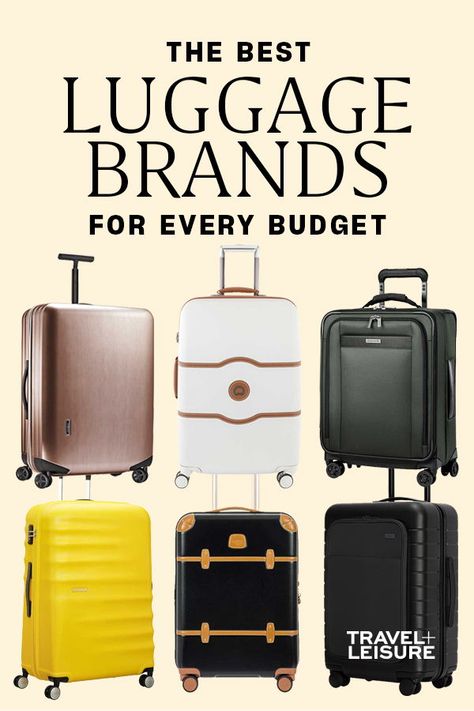 Travel + Leisure has combined all of the best luggage brands for carry on luggage for your budget. Click to see more of the best quality suitcase bags for traveling without spending a fortune. #CarryOn #Suitcase #Budget #BudgetTravel #Luggage #Travel #BestBags #TravelTips #PackingHacks #HowtoPackLight | Travel + Leisure - The Best Carry-On Luggage Best Luggage Brands, Carryon Suitcase, Best Travel Luggage, Carryon Luggage, Luxury Travel Bag, Best Travel Bags, Travel Luggage Suitcases, Best Suitcases, Cute Suitcases