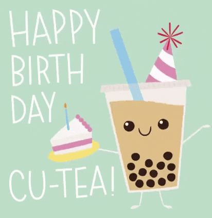 via GIPHY Bubble Tea Party Decorations, Boba Birthday Party, Boba Partea, Boba Accessories, Boba Birthday, Boba Party, Happy Birthday Gif, Birthday Theme Decoration, Birthday Party Printables