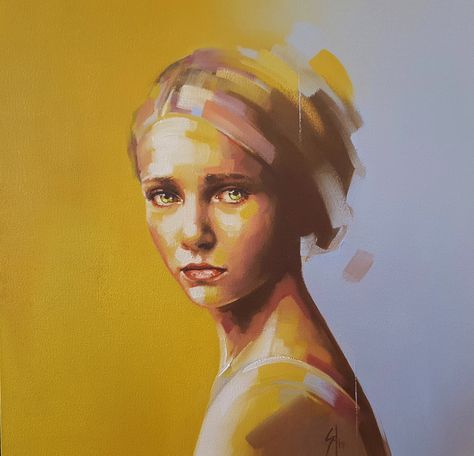 Solly Smook Paintings, Monochromatic Figure Painting, Yellow Portrait Painting, Monochromatic Painting Portraits, Solly Smook, Monochromatic Portrait, Yellow Portrait, Monochromatic Painting, Portraiture Artist