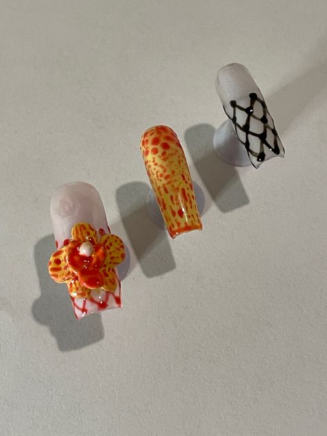 Press on gel x nails Keffiyeh Nails, Orchids, Nails