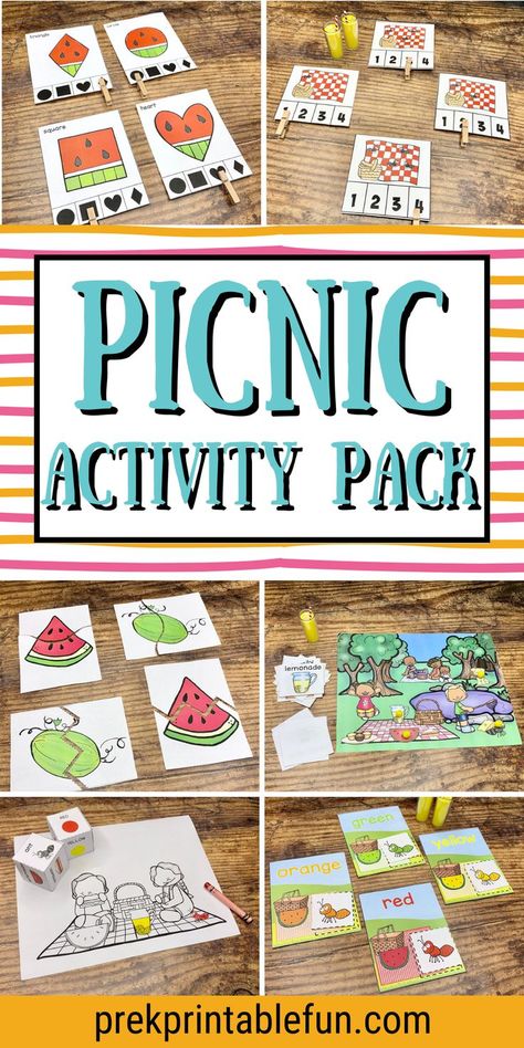 Tot Trays, Summer Preschool Activities, Picnic Activities, Lesson Plans For Toddlers, Picnic Theme, Physical Activities For Kids, Summer Preschool, File Folder Games, Daycare Activities