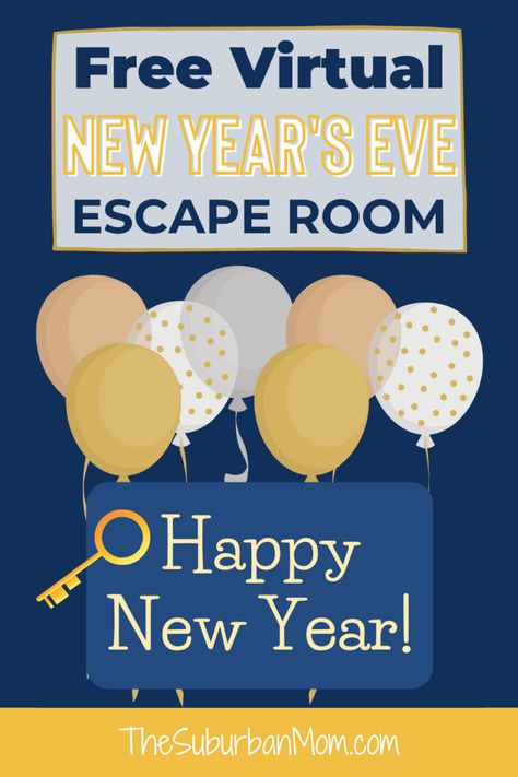 Virtual Escape Room, New Years Eve Traditions, Kids New Years Eve, New Year's Eve Activities, New Years Eve Games, Room For Kids, Escape Room For Kids, Escape Room Puzzles, Suburban Mom