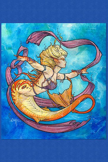 Quinton Hoover mermaid Quinton Hoover, Mermaid Yellow, Pretty Mermaids, Mermaids And Mermen, Creature Concept Art, Creature Concept, Yellow Orange, Orange Pink, Dungeons And Dragons