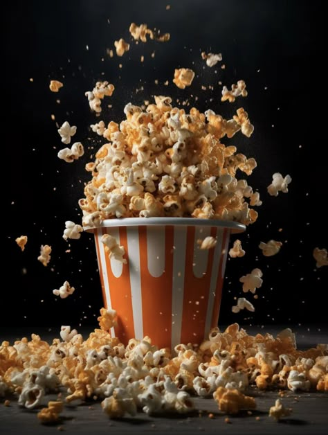 Popcorn Product Photography, Popcorn Ad, Popcorn Poster, Popcorn Aesthetic, Popcorn Photography, Java Sok, Popcorn Posters, Press Ad, Movie Theater Popcorn