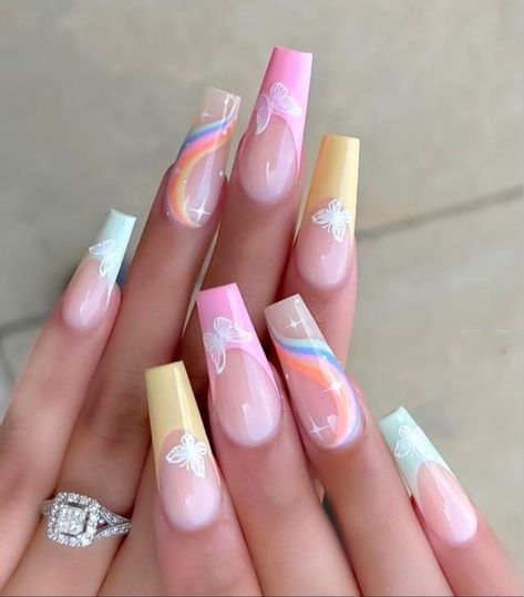 Nails Ballerina, Unghie Sfumate, Short Coffin, Long Nail, Color Nails, Nails White, Long Acrylic Nails Coffin, Short Acrylic, Acrylic Nails Coffin Pink