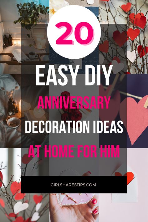 Don't like tacky and expensive anniversary decoration ideas at home? Here we have 20 easy to recreate and simple, creative anniversary decoration ideas. Check them and surprise him! Anniversary Ideas At Home Decor For Him, Anniversary Decor Ideas At Home, Anniversary At Home Decoration, Wedding Anniversary Ideas At Home Decor, Simple Anniversary Ideas At Home, 2nd Anniversary Decoration Ideas At Home, Anniversary Ideas For Him At Home, Anniversary Surprise Ideas For Him, Anniversary Ideas At Home Decor