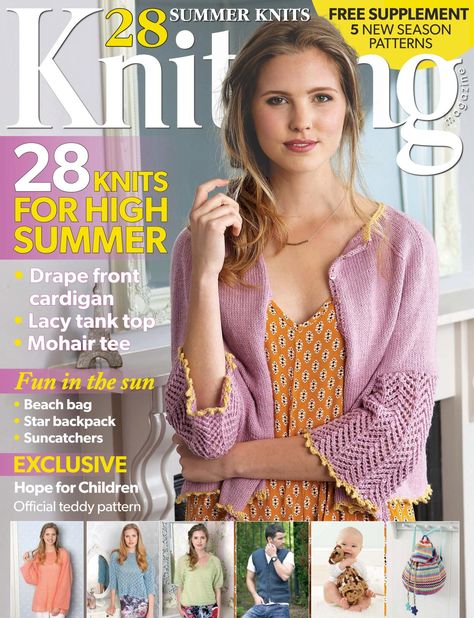 Knitting 144 2015 08 Lacy Tank Top, Simply Knitting, Silver Jacket, Creative Knitting, Vogue Knitting, Diy Magazine, Hand Crochet Baby Blanket, Crochet Magazine, Knitting Magazine