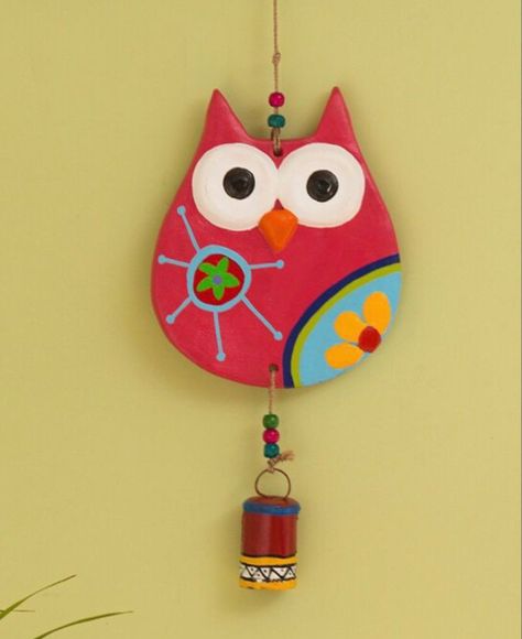 Hand Crafts Ideas Creative For Sale, Diy Wall Hanging Yarn, Newspaper Crafts Diy, Hanging Crafts, Owl Wall Hanging, Lippan Art, Diy Wall Art Decor, Clay Wall Art, Art And Craft Videos