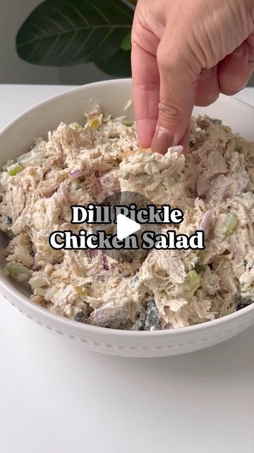 Mary Smith on Instagram: "Let’s meal prep DILL PICKLE CHICKEN SALAD (new!!) - this is my new favorite chicken salad! I will be making this on repeat. A little sweet, crunchy, savory, and so darn good. . Recipe (makes 4 servings) - Macros per serving: 344 calories, 7 carbs, 30g protein, 21g fat  . 3 cups cooked, shredded chicken chopped fine (I used rotisserie chicken) 3/4 cup chopped dill pickles  1/4 cup chopped celery 1/4 cup diced red onion 2 tbsp sweet relish 1/3 cup mayonnaise 1/2 cup plain Greek yogurt - use all mayo for dairy free  1 tsp dijon mustard 2 tsp coconut aminos 1 tsp dried chives 1 tsp garlic powder 1 tsp dried dill 1/2 tsp salt + more to taste . Combine all ingredients in a large bowl and stir. Enjoy with crackers, on a sandwich or on a salad! . #picklechickensalad #pick Dill Pickle Chicken Salad, Pickle Chicken Salad, Dill Pickle Chicken, Pickle Chicken, Dried Chives, Sweet Relish, 30g Protein, Dill Pickle Recipe, Rotisserie Chicken Salad