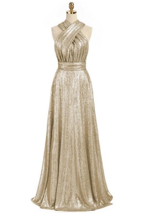 Gold Maid Of Honor Dress, Sequins Bridesmaid Dresses, Jasmine Bridesmaids Dresses, Metallic Bridesmaid Dresses, Gold Sequin Bridesmaid Dress, Maid Of Honor Dresses, Convertible Bridesmaid Dress, Bridesmaid Dresses Long Chiffon, Sequin Bridesmaid