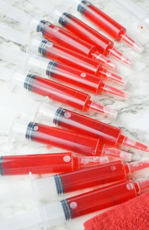 Halloween Syringe Shots Recipe, Jello Shot Ideas, Jello Shot Syringes Recipe, Syringe Jello Shots, Raspberry Jello Shots, Jello Shot Syringes, Rainbow Jello Shots, Cherry Jello Shots, Rum Jello Shots