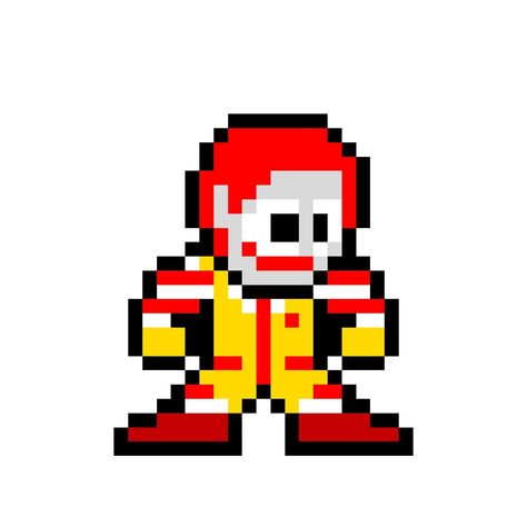 Mcdonalds Pixel Art, Pixel Art Grid, Pix Art, Minecraft Pixel Art, Perler Beads, Ronald Mcdonald, Pixel Art, Crochet Projects, Minecraft