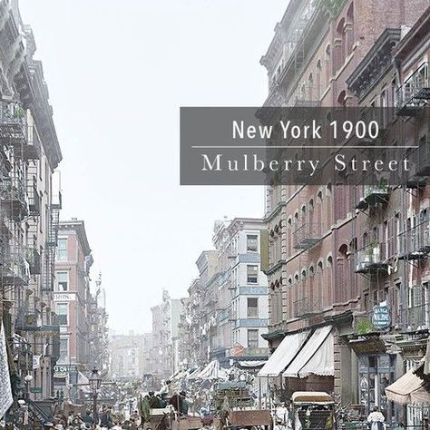 History in Color on Instagram: "Little Italy on Mulberry Street, Manhattan, New York City photographed in c. 1900. Credit: @coloriginals⁠ historycolored.com⁠ #history #nyc #newyorkcity" Mulberry Street, February 8, Little Italy, Manhattan New York, Manhattan, York City, New York City, Italy, New York