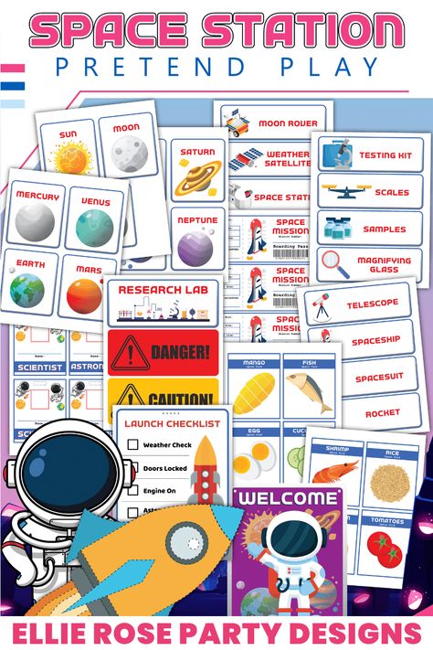 Blast Off! Take a trip into outer space with these free Space Station Dramatic Pretend Play printables. Or setup a classroom dramatic play center and take a trip into outer space with these free Space Station Dramatic Play printables. Get it here! Space Station Dramatic Play, Space Dramatic Play, Dramatic Play Printables Free, Classroom Dramatic Play, Spaceship Names, Super Mario Toys, Play Printables, Dramatic Play Printables, Dramatic Play Center