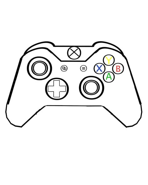 Video Game Controller Drawing, Game Controller Drawing, Controller Drawing, Xbox Cake, Farm Animal Coloring Pages, Logo Sketches, Rainbow Canvas, Simple Line Drawings, Random Images