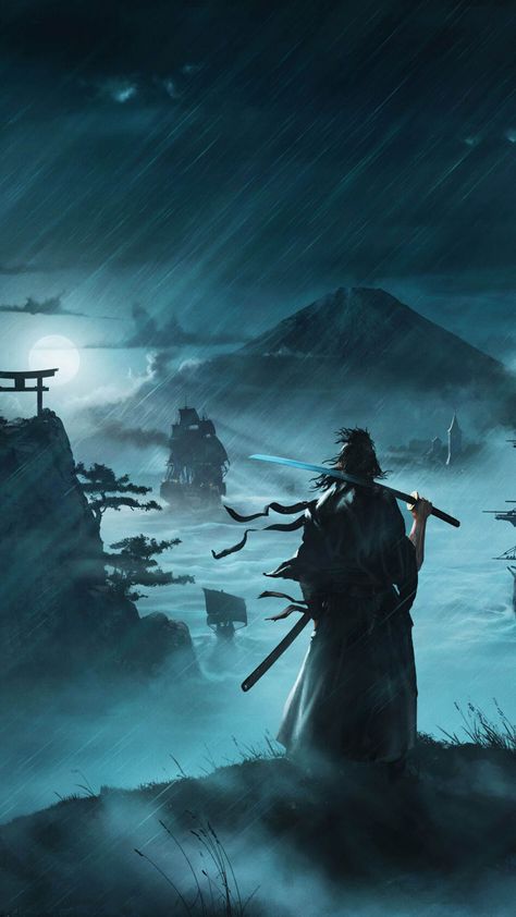 Samurai Phone Wallpaper, Ninja Wallpaper Hd 4k, Rise Of The Ronin, Warrior Wallpaper Hd, Ronin Wallpaper, Pic For Wallpaper, Miyamoto Musashi Art, Hd Mobile Wallpaper, Android Wallpaper Black