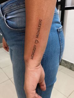 Date Of Birth Tattoo, Date Of Birth Tattoos Ideas, Date Of Birth Tattoos, Roman Numeral Tattoo Arm, Birth Tattoos, Birth Tattoo Ideas, Birth Tattoo, Roman Numbers Tattoo, Butterfly Tattoos On Arm