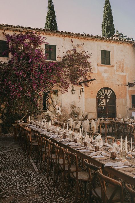 Low-Key Lovers Will Obsess Over This Bohemian Mallorca Wedding at Fangar Mallorca Wedding, Tuscan Wedding, Décor Boho, Outdoor Venues, Rustic Outdoor, Wedding Mood Board, Wedding Cake Designs, Italian Wedding, Wedding Mood