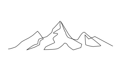 One Continuous Line Drawing, Landscape Template, Mountain Drawing, Continuous Line Drawing, Wedding People, Heart Tree, Continuous Line, Cityscape Photos, Logo Banners