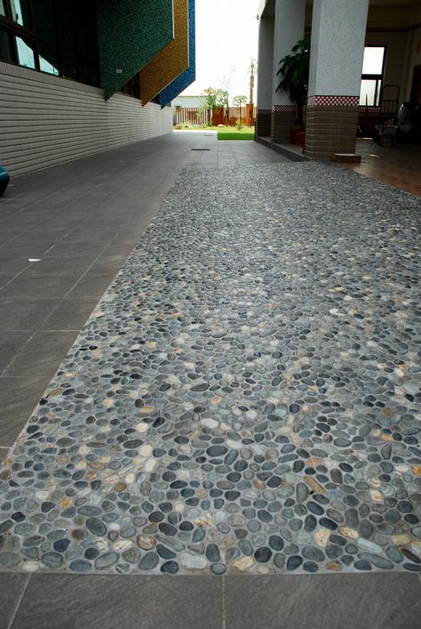 Seaside Pebble Tile - Coverall Stone Beach Flooring, Pebble Driveway, Pebble Flooring, Soapstone Tile, Pebble Patio, Pebble Shower, Pebble Stone Flooring, Aggregate Concrete, Tile Border