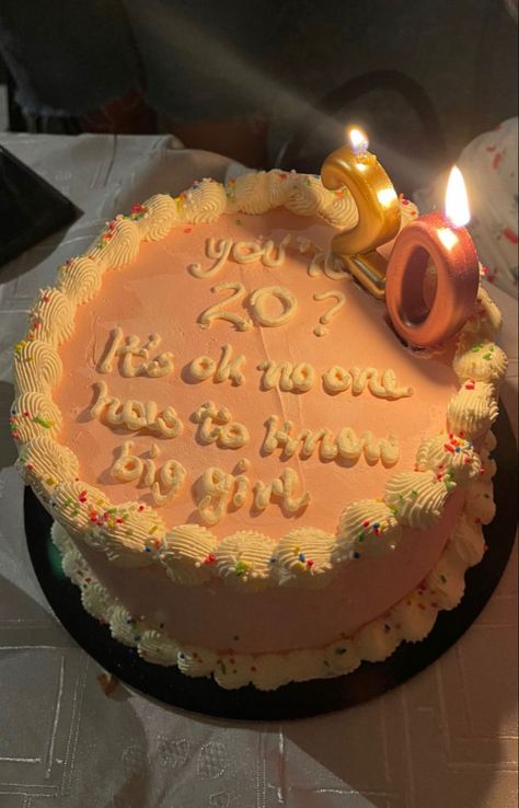 Goodbye Teens Hello Twenties Cake, 20th Birthday Gift Ideas, Cake Shake, Birthday Cake Writing, 20 Birthday Cake, Small Birthday Cakes, 20 Birthday, Birthday Decorations At Home, 20th Birthday Gift