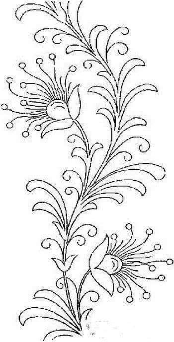 Crewel Embroidery Patterns, Broderie Simple, Hand Embroidery Patterns Free, Tambour Embroidery, Embroidery Template, Floral Embroidery Patterns, Border Embroidery Designs, Hand Embroidery Tutorial, Handmade Embroidery Designs