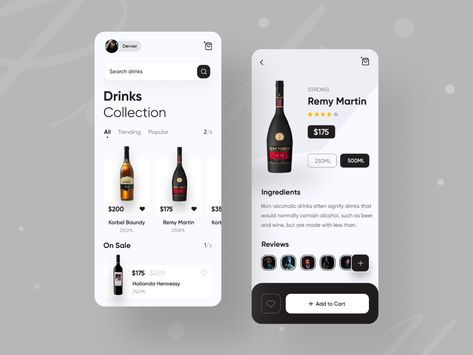 Drink App, Wine App, Mobile Shop Design, Plant App, Timer App, App Design Layout, Web Dashboard, Ui Ux App, Strong Drinks