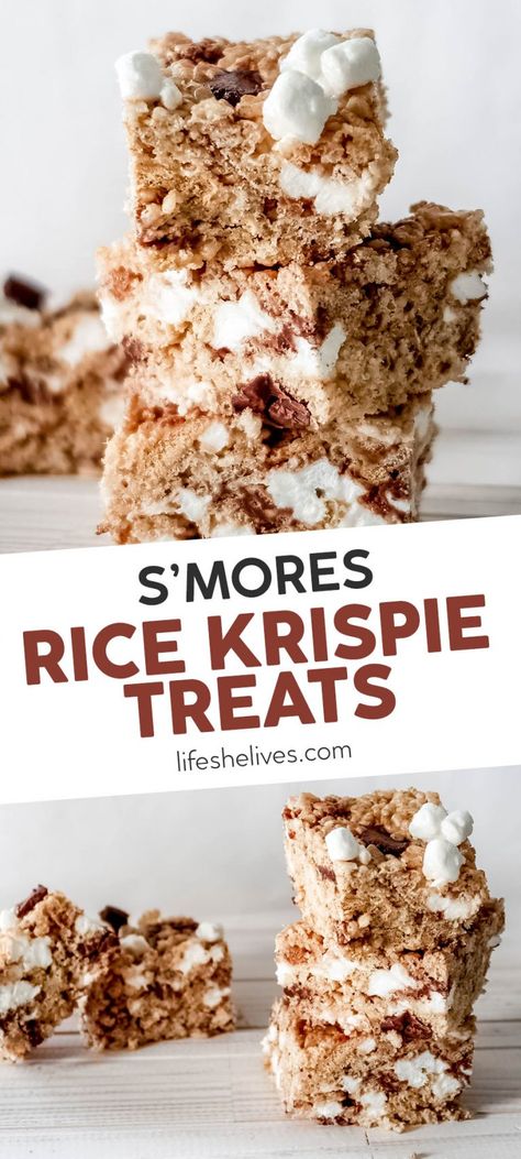 S'mores Rice Krispie Treats Christmas Rice, Smores Dessert, Smore Recipes, Treat Bar, Krispie Treats Recipe, Krispy Treats, Rice Krispy, Rice Crispy Treats, S'mores